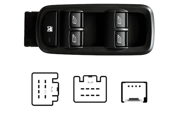 FORD FIESTA MK6 2008.08-*COMANDO PORTA FRT ESQ(4 BOT)19PIN - 