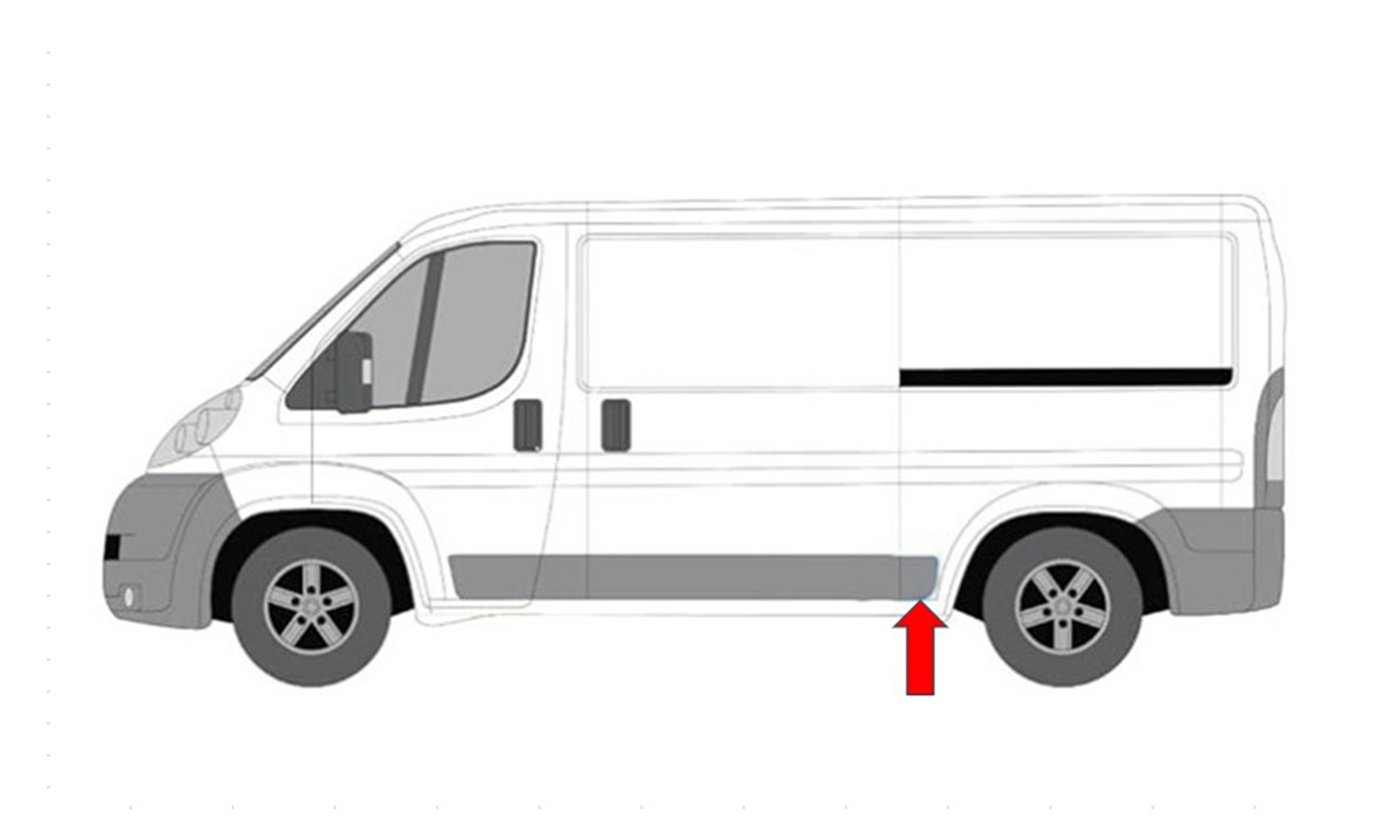 FIAT DUCATO/BOXER/JUMPER 2006.04-*FRISO LAT ESQ MEIO/TRAS S/FURO PISCA(CH MEDIO) - 