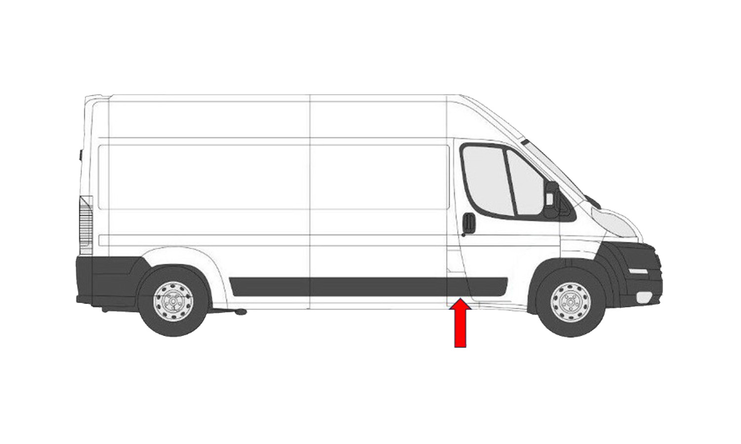 FIAT DUCATO 2014.0-*FRISO LAT DRT C/FURO PISCA PRETO(CH CURTO/LONGO) - 