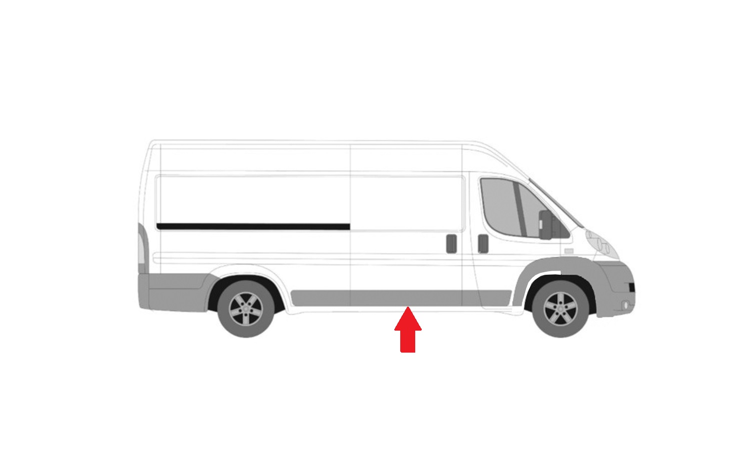 FIAT DUCATO/BOXER/JUMPER 2014.04-*FRISO PAINEL LAT DRT(MEIO)CHASS MEDIO/LONGO - 