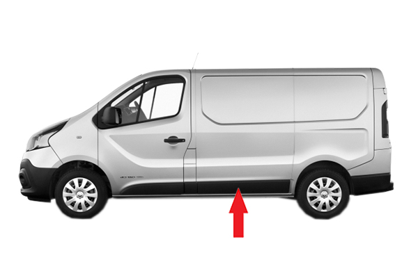 RENAULT TRAFIC/VIVARO/TALENTO 2014.05-*FRISO PAINEL LAT CENTRAL ESQ - 