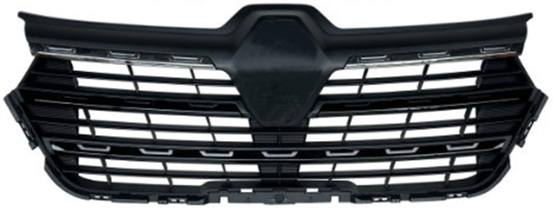 RENAULT TRAFIC 2021.08-*GRELHA FRT C/2 FRISOS CROMADOS+3 FRISOS PRETO - 
