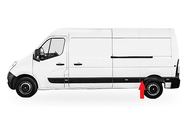 RENAULT MASTER III/MOV 2010.02-*FRISO PAINEL LAT TR ESQ/C/RODA FRT(CURTO/LONG) - 